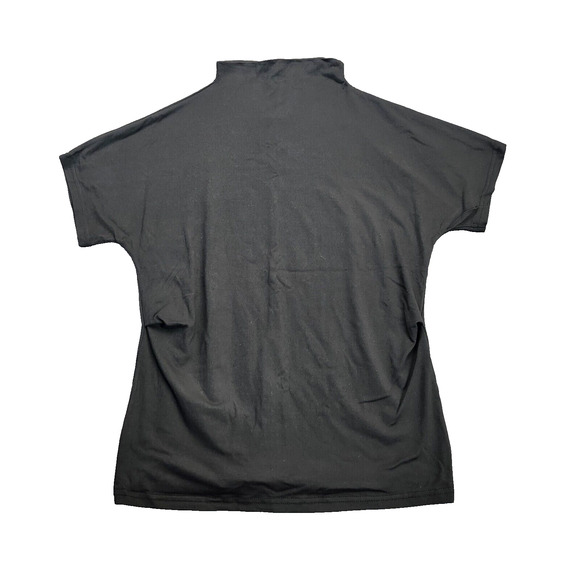 Women's Black Short Sleeve Turtleneck Size Large - Picture 1 of 8